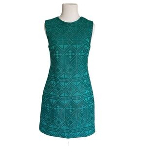 Cynthia Steffe Teal Geometric Print Dress
